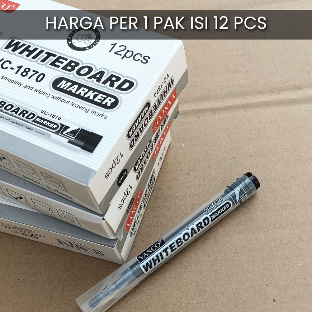 

[1 Pak] Spidol Papan Vanco VC-1870 | Tinta Tajam & Mudah Dihapus
