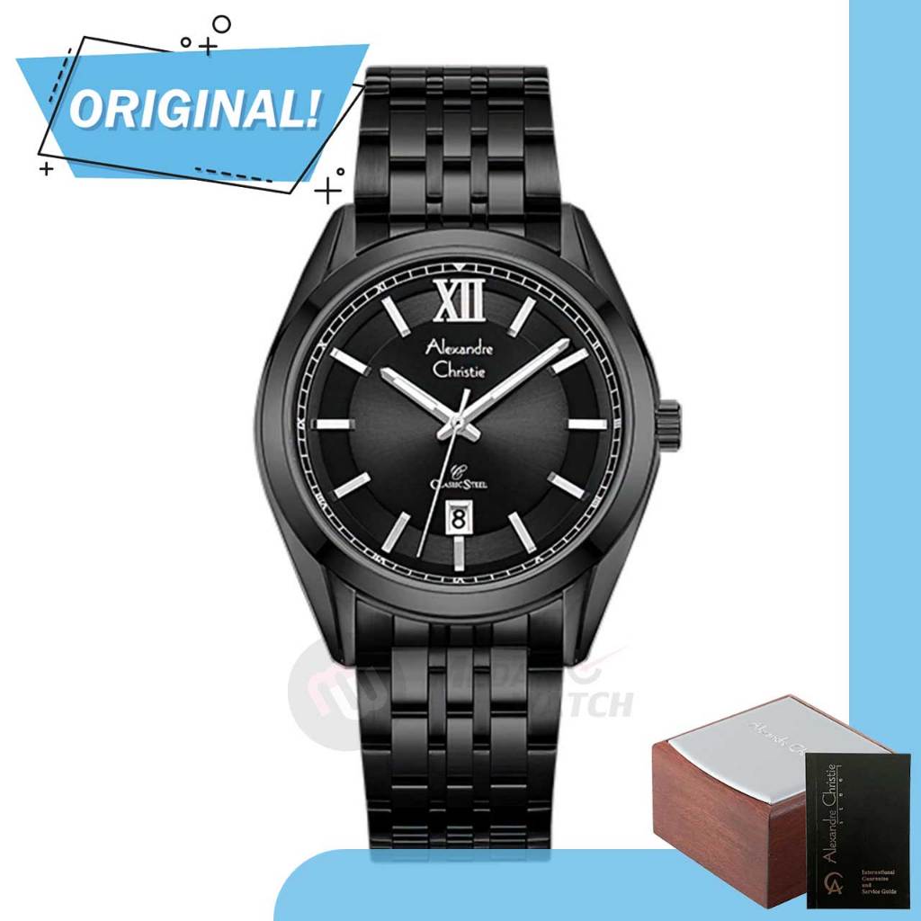 Jam Tangan Pria Analog Alexandre Christie 8690MD AC8690 AC 8690 MD 8690 MDBIPBA Original Garansi Res