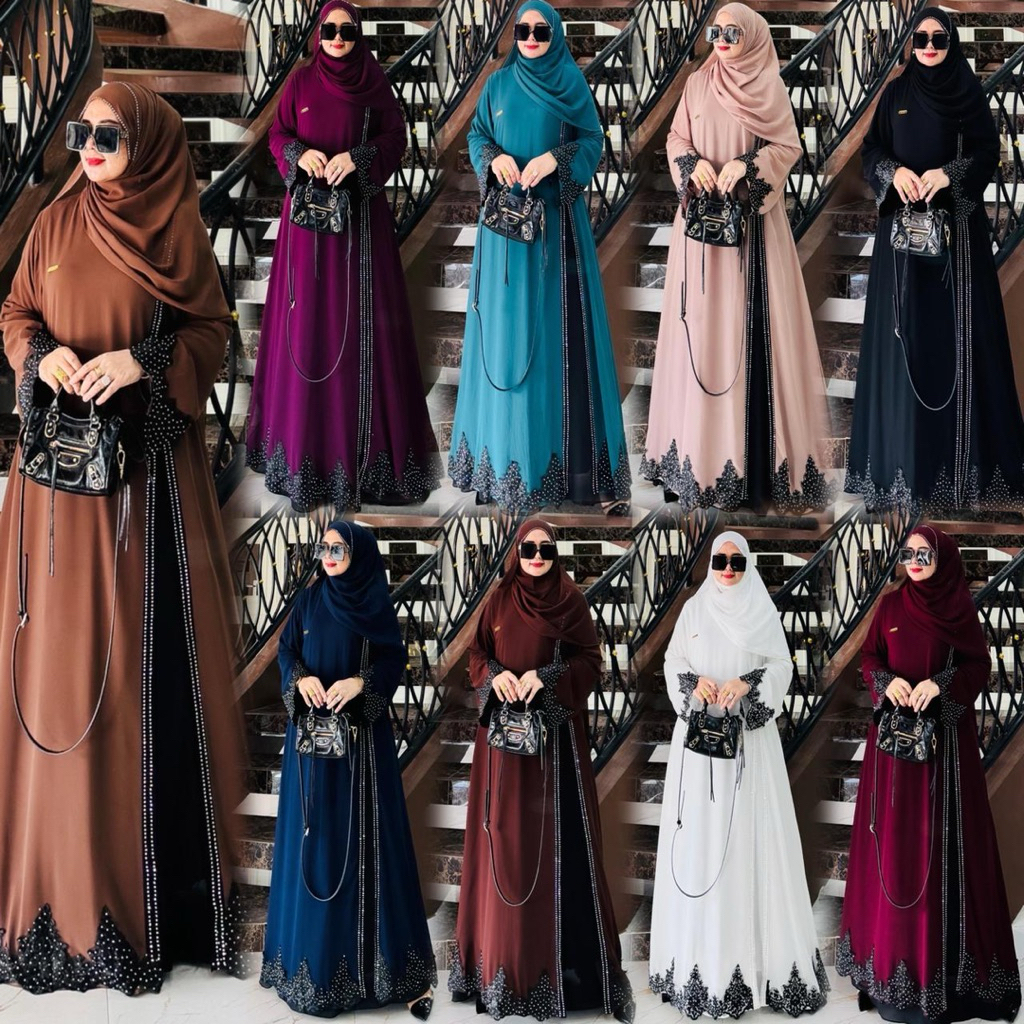 Abaya Arafah Set Pashmina / Abaya Dress Set Hijab Pashmina / COD
