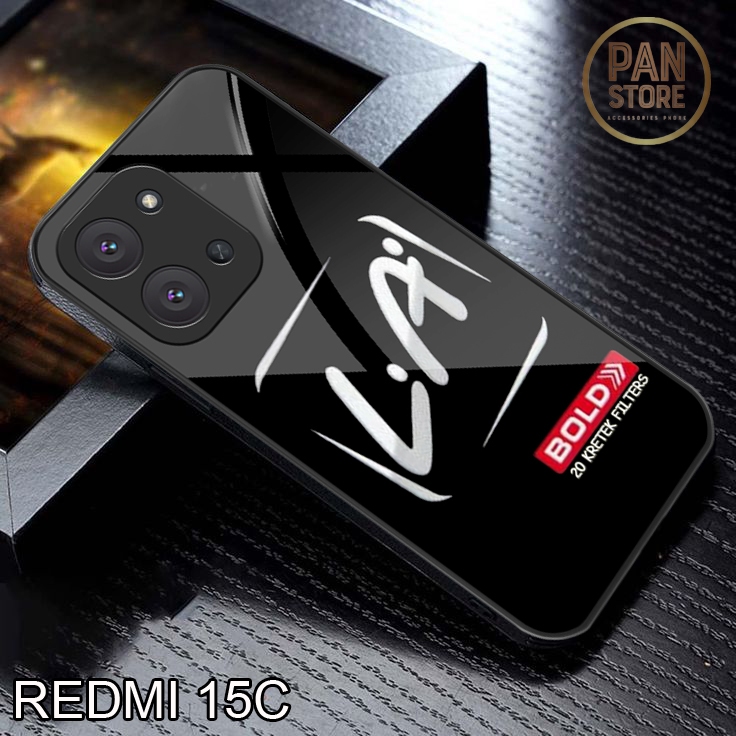 Softcase Glass case Redmi 15C Terbaru 2025 - Case - Softcase Redmi 15C  Mewah Elegant full cover