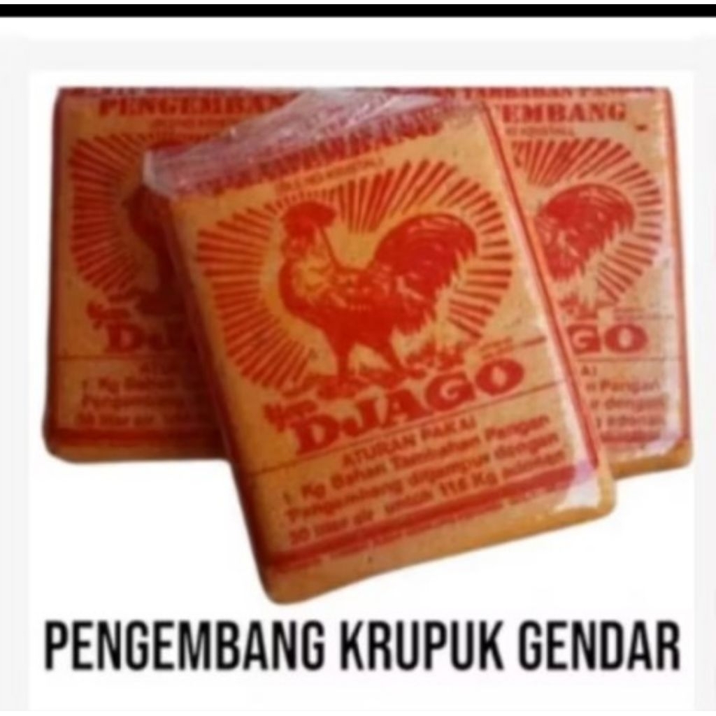 

2 paket pengembang krupuk Gendar Cap Ayam Djago