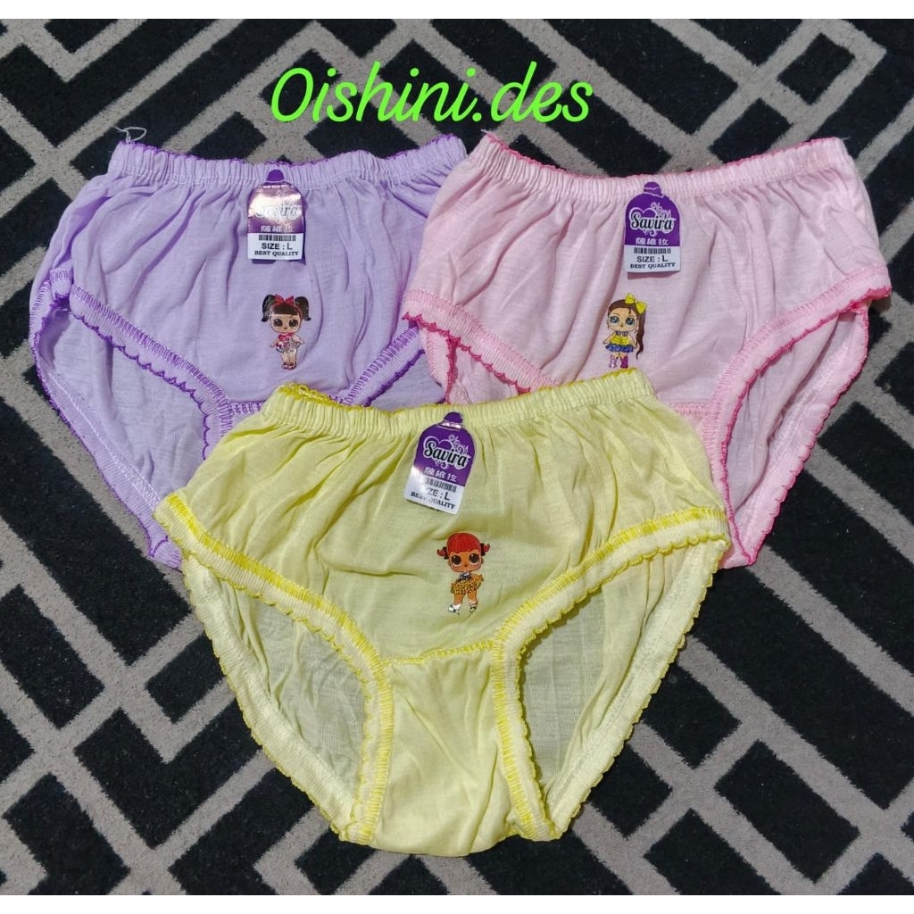 CD ANAK PEREMPUAN 3 PCS | CELANA DALAM ANAK PEREMPUAN SAVIRA/PMR/CERIA