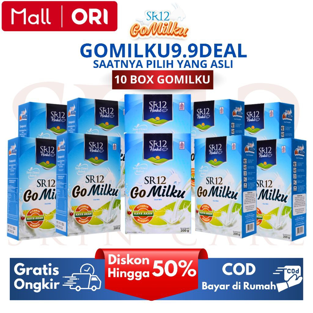 

SR12 10 BOX GO MILKU 200gr Susu Kambing Etawa Asli 100% Murni Original - Obat Herbal Pernafasan Asma Sesak Nafas