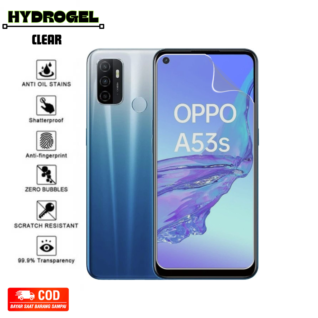 Anti Gores Hydrogel Oppo A53s/A54/A54 5G Tempered Glass Anti Pecah Anti Spy Bening Anti Minyak