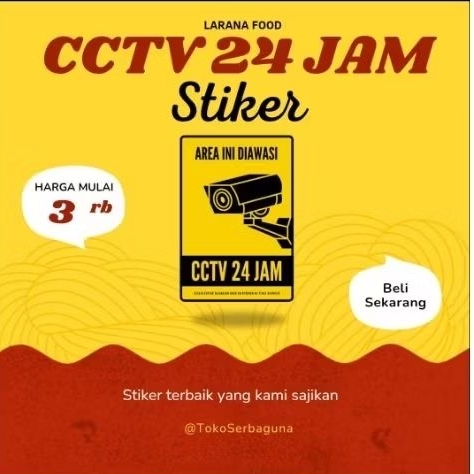 stiker diawasi cctv 24 jam bagus murah indonesia kuat