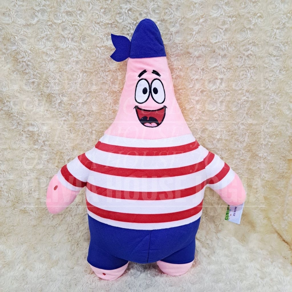 Boneka Patrick Star Pirate Boneka Patrick Baju Stripe Merah Boneka Patrik Spongebob Friend
