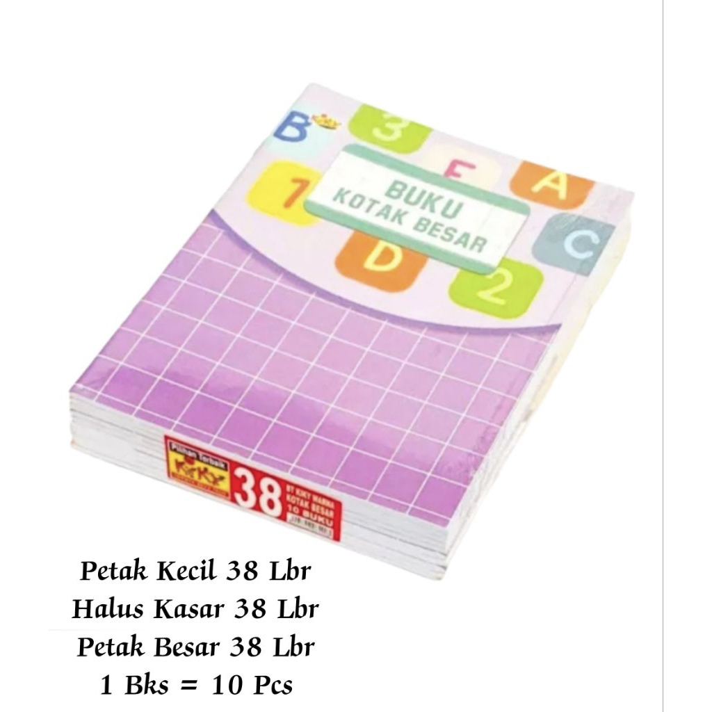 

Buku Tulis Kiky Petak Besar 38 Lembar Kwarto ( 16 X 21 cm ) / Bks ( 10 Pcs )
