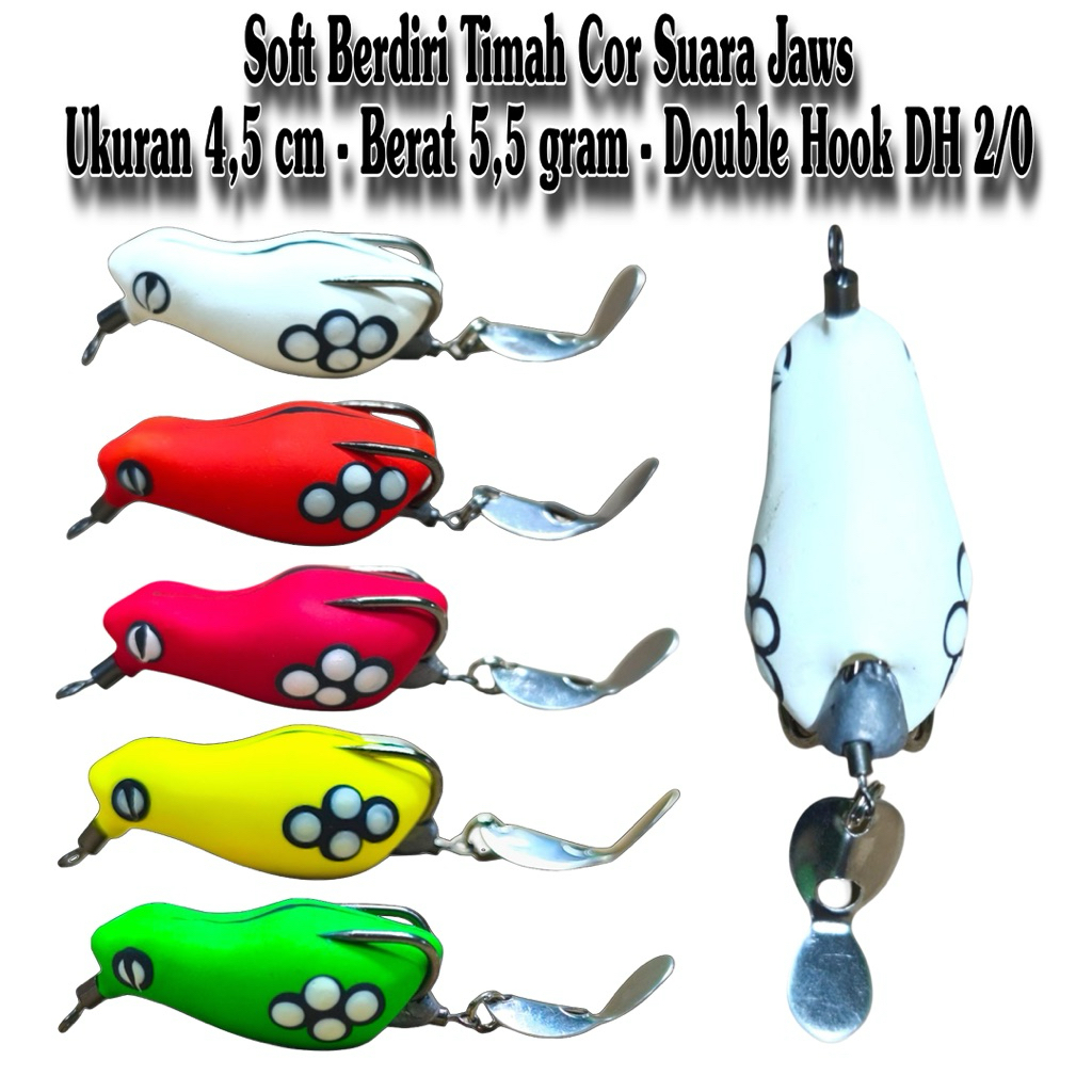 SOFT FROG BERDIRI TIMAH COR SUARA JAWES UKURAN 4CM BERAT 5,5GRM UMPAN KESTING