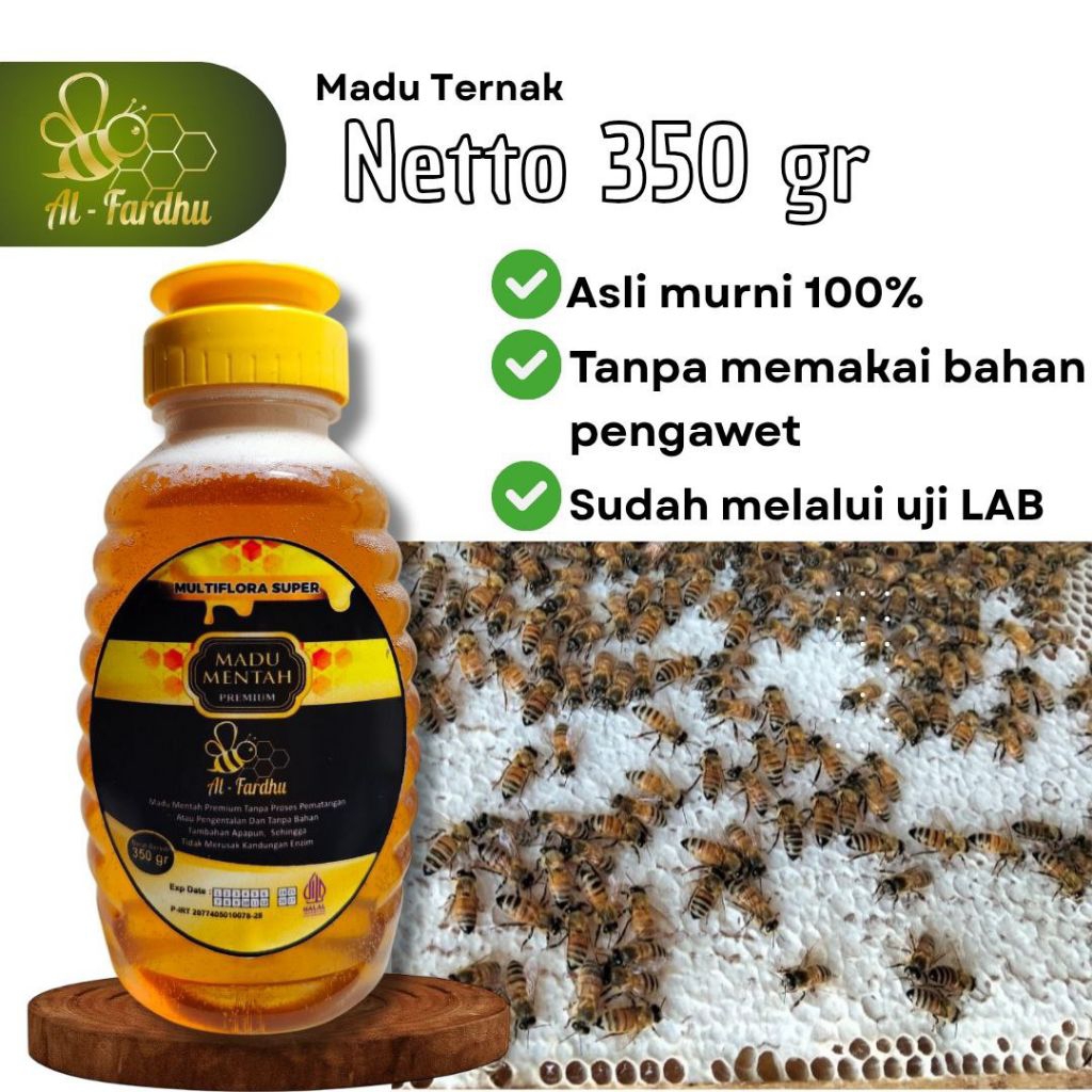 

madu al-fardhu [ 350 gr ]nektar multiflora super 100% asli murni.