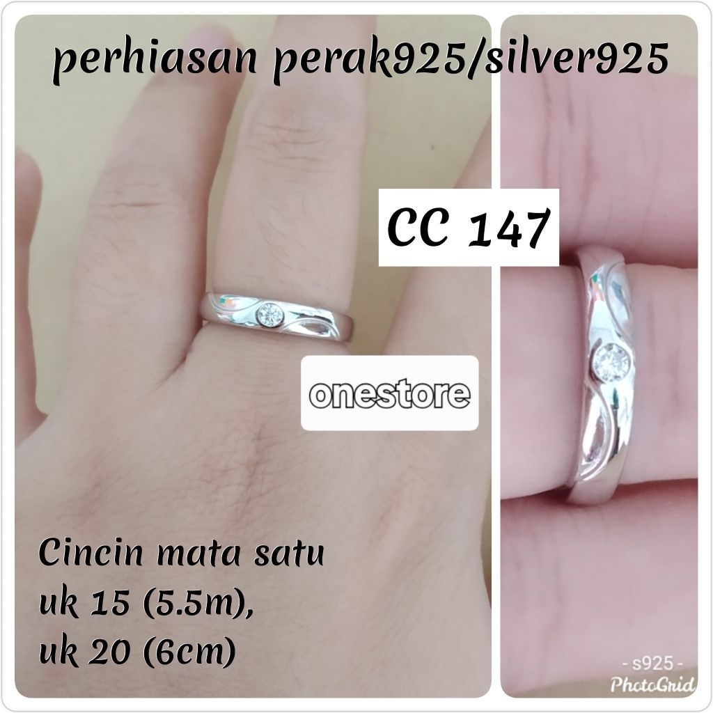 CINCIN MATA SATU POLOS PERAK ASLI S925 /SILVER925 CC 147