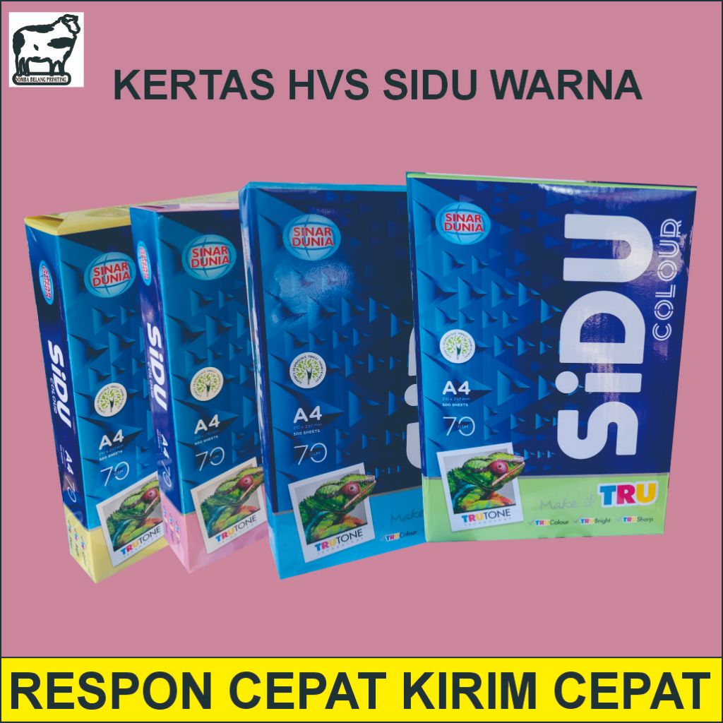 

Kertas SIDU Warna HVS 70 gram, Merah, Hijau, Kuning, Biru
