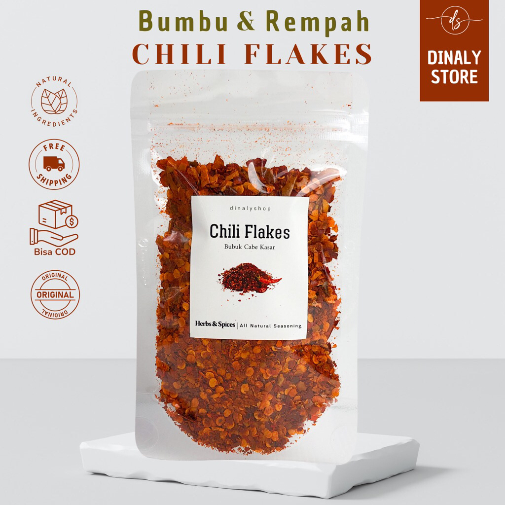 

Cabe Bubuk Kasar 50 Gram | Chili Flakes | Cabai Kasar Pedas | Rempah Murah