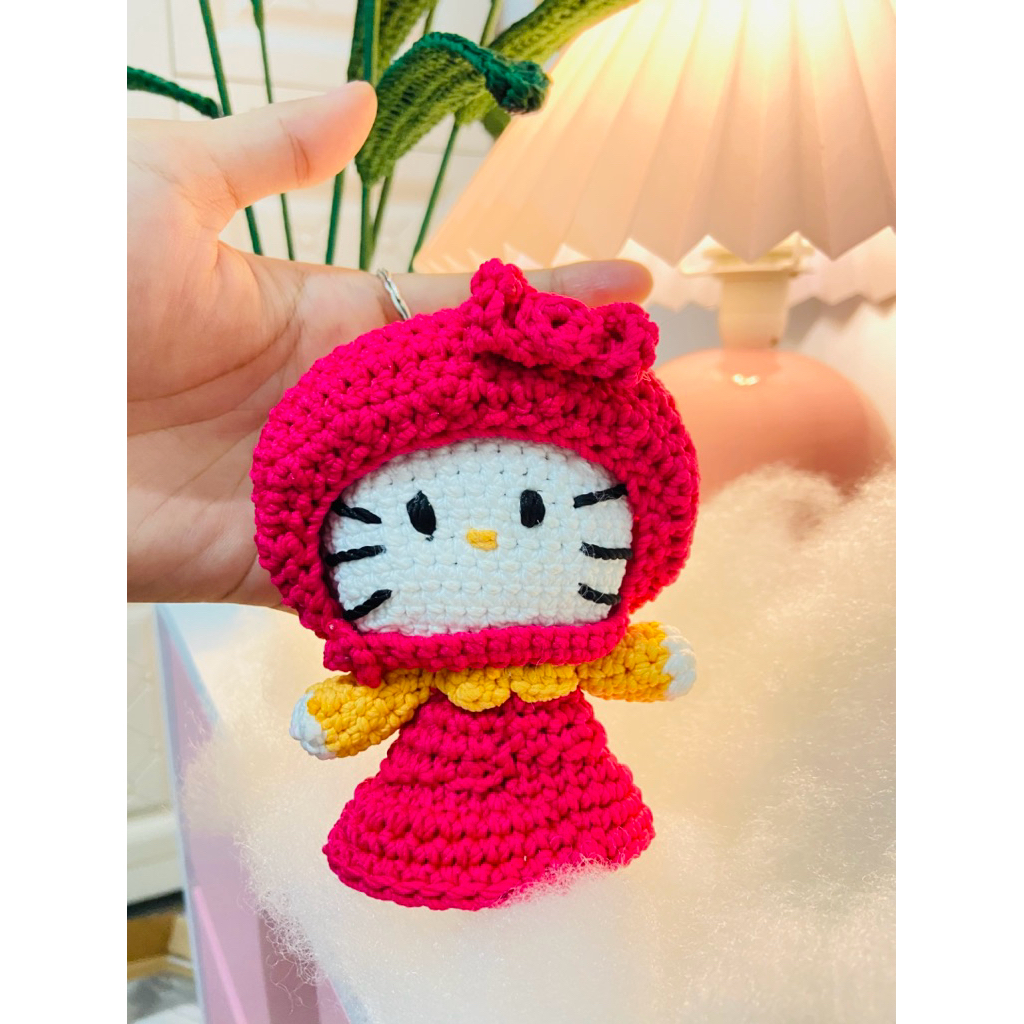 HelloKittyKeychain||GantunganKunci Rajut hello kitty||AmigurumiHelloKitty