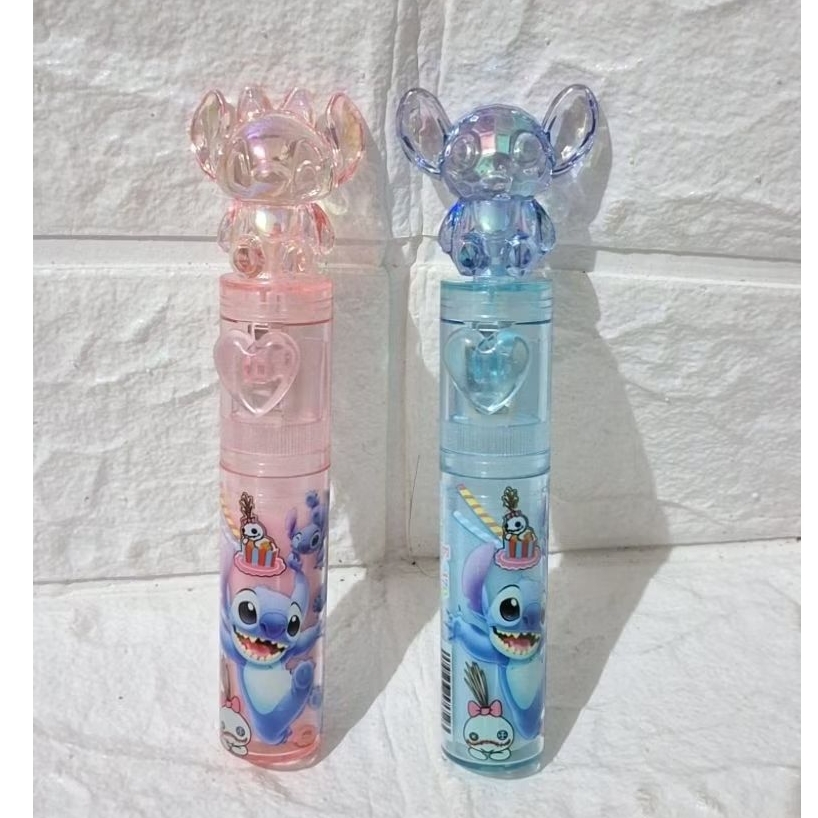 

penghapus stitch ada lampu baterei nyala kepala akrilik atk alat tulis kantor sekolah anak stitch biru angel pink eraser pensil