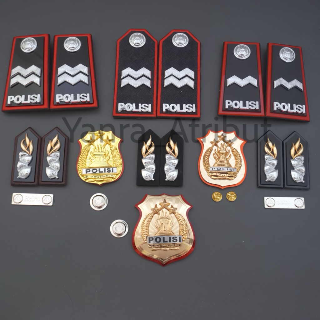 Pangkat Bintara Aipda Aiptu Polri Merah Monogram Kewenangan Jatah Polisi Paket Murah