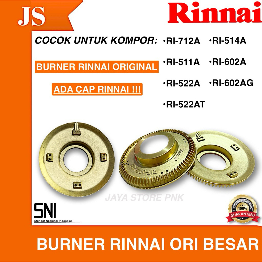Burner Kuningan Kompor Rinnai 712A CAP RINNAI Besar ORIGINAL