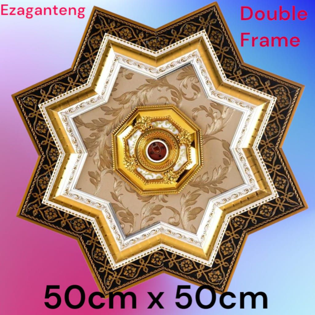 ORNAMEN PLAFON PVC TINGKAT, bintang 50x50cm TERLARIS