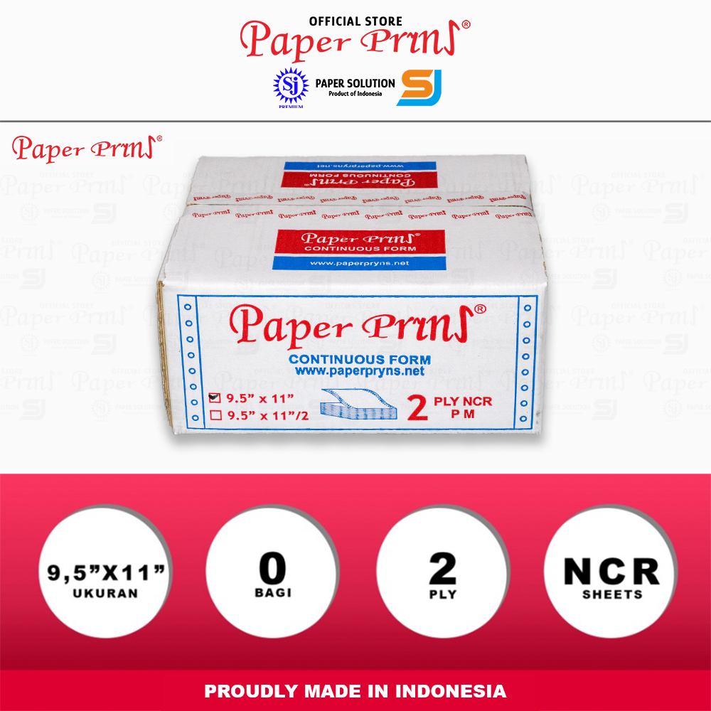 

Paperpryns Kertas Continuous Form 2PLY NCR 9,5" x 11