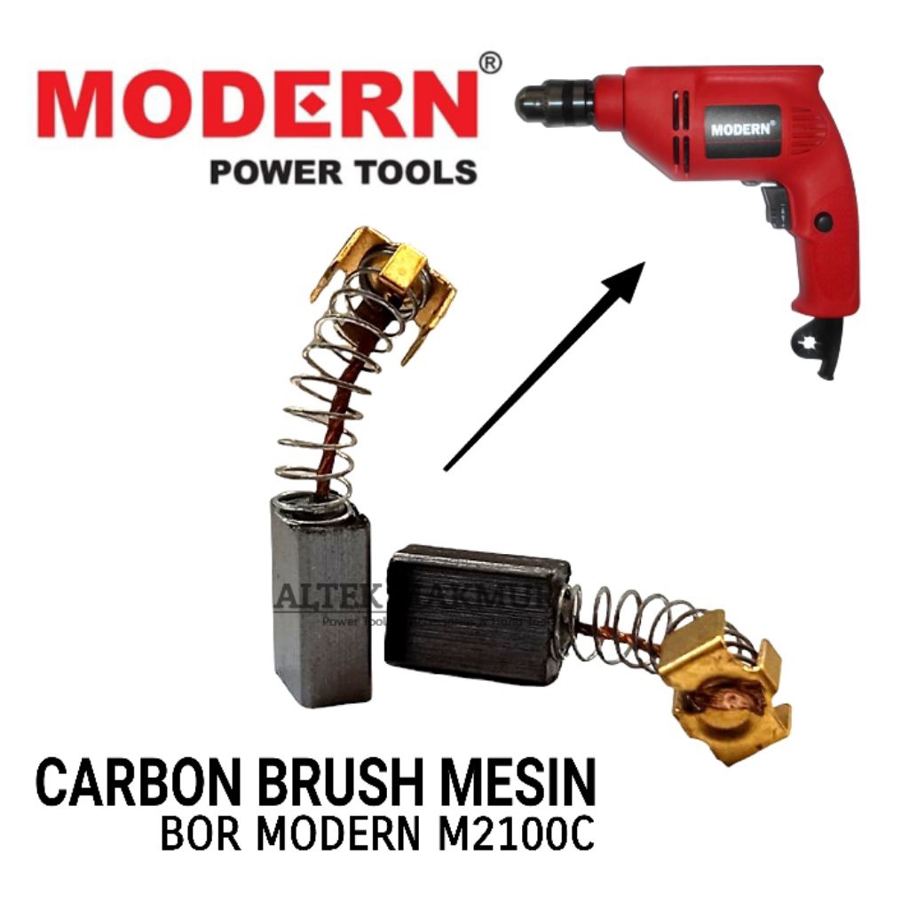 Sparepart Brostel For Mesin Bor Modern M-2100C / Carbon Brush Electric Drill M2100C / Coal Kul Boste