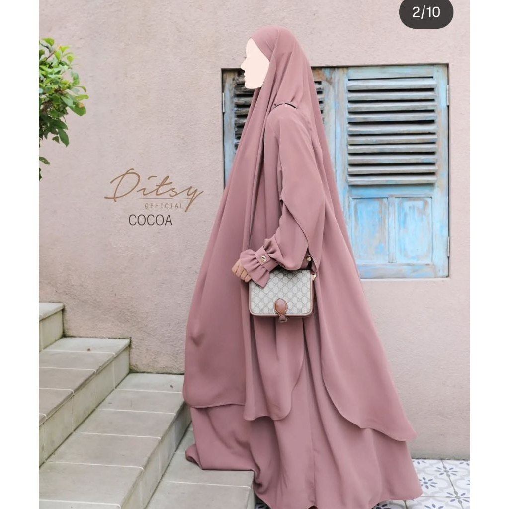 preloved Ditsy french khimar ditsy
