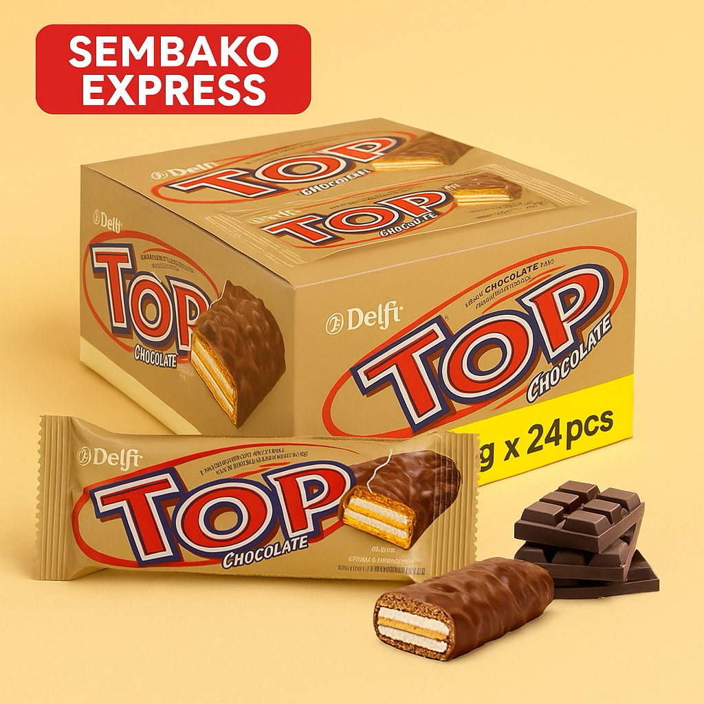 

TOP Wafer Cokelat Crispy 24 x 9 g – Camilan Renyah Manis Nikmat