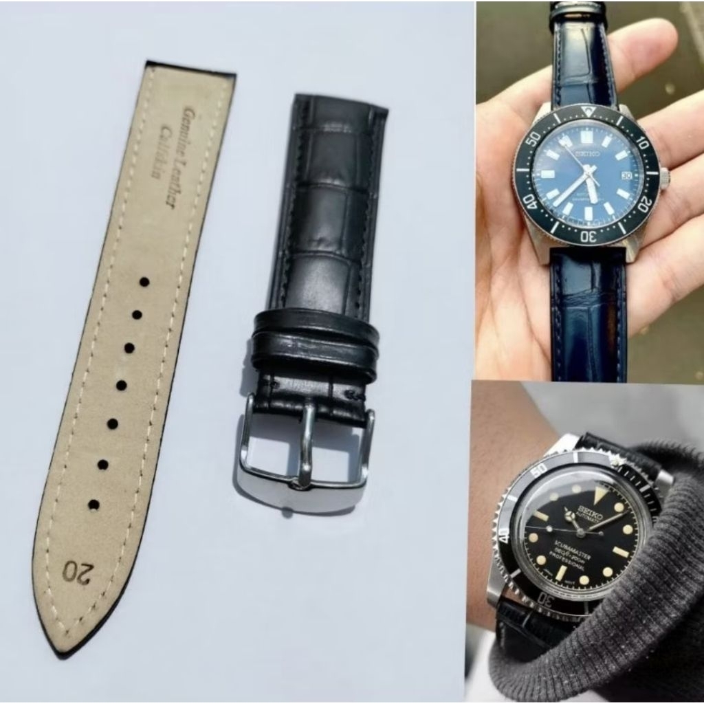 Strap Tali Jam Tangan Kulit Seiko Sport Original