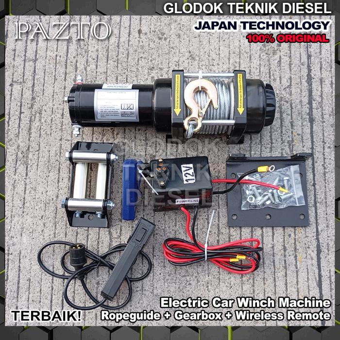 Electric Car Towing Wire Rope Winch Hoist 4500 Lbs x 15 | 10 | 6 Meter 12 Volt Heavy Duty HD 1 phase