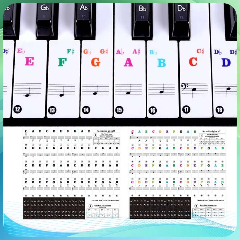 37/49/54/61/88 Stiker Label Tuts Keyboard Piano Sticker Keyboard Piano Sticker Tuts Piano