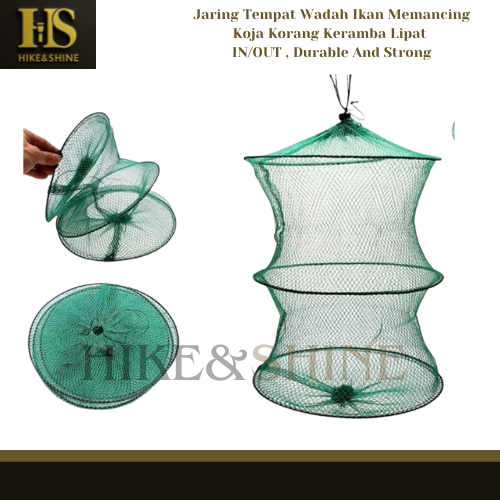 Koja Korang keramba Jaring Tempat Wadah Ikan Hasil Tas Pancing Lipat