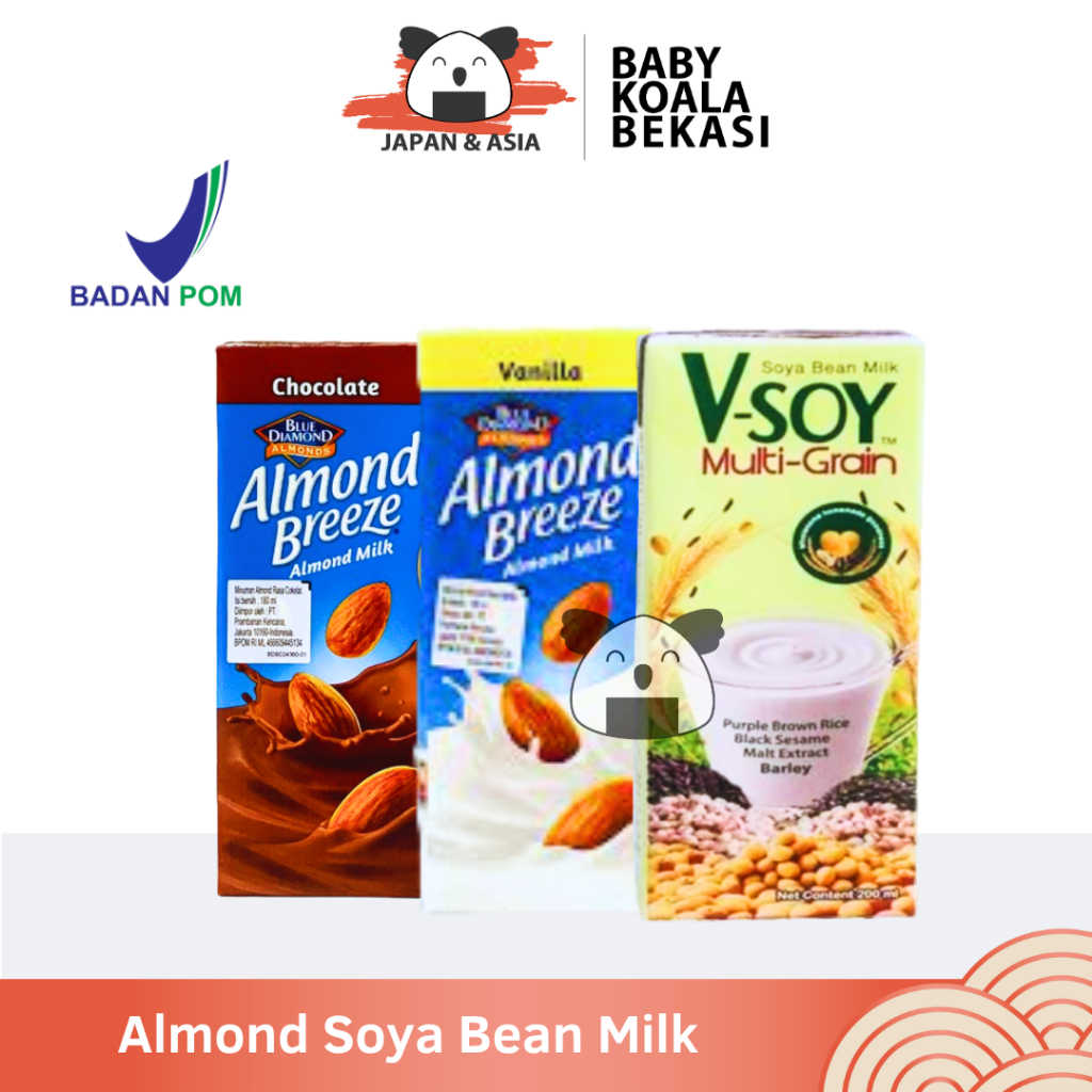 

BLUE DIAMOND Almond & V-SOY Soya Bean Milk 180 ml | MultiGrain Susu Kedelai | Coklat Vanilla -BKB