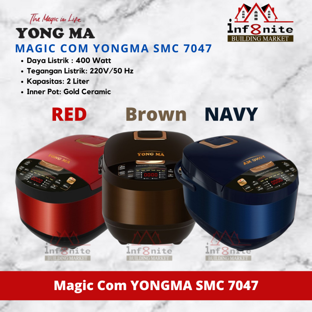 Magic Com Rice Cooker Yong Ma Digital SMC 7047 SMC7047 2 Liter Yongma 2L Penanak Nasi Magicom 2Liter