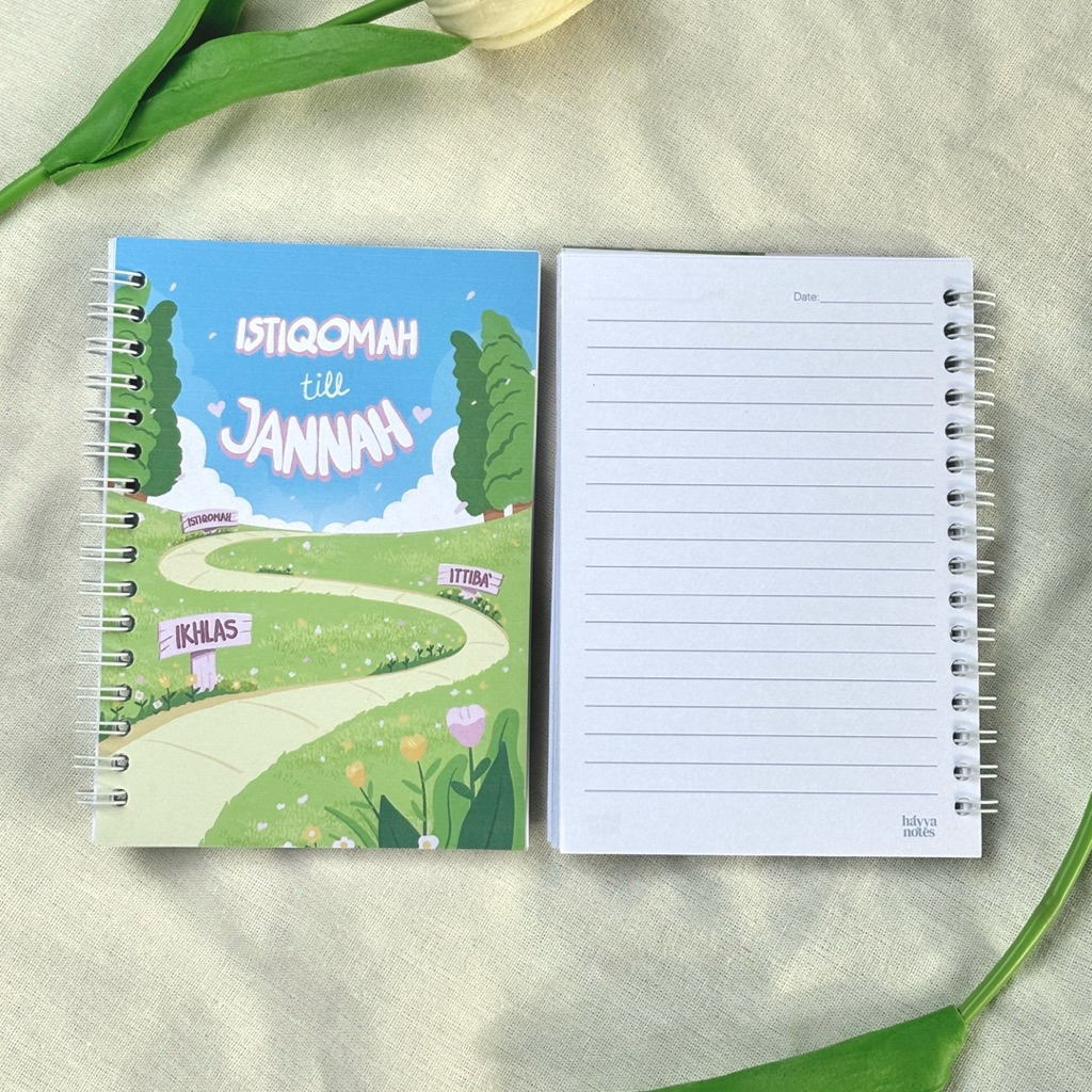 

A6 Notebook Spiral Muslimah Cute Aesthetic - Catatan Kajian Islami Lucu Estetik & Quote Dakwah