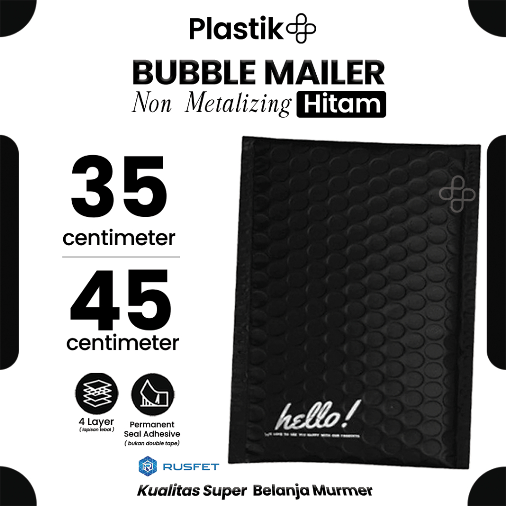 

Amplop Bubble Envelope Mailer Rusfet Harga Satuan Hitam 35 X 45 CM