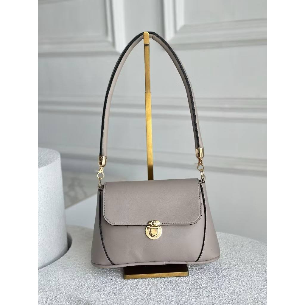 Shoulder Bag Viona Taupe Tas Bahu Korean Style Bahan Kulit Sintesis PU Premium Kekinian