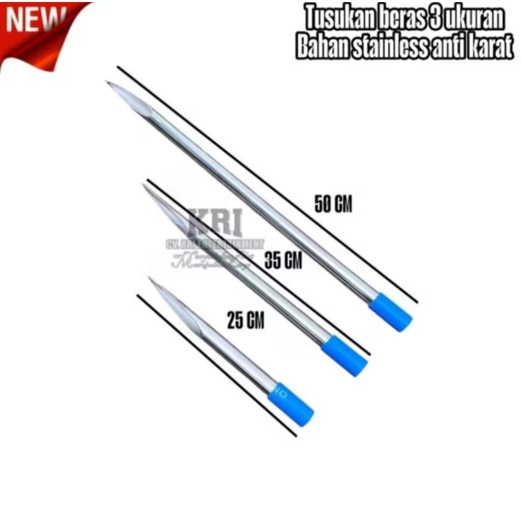 alat tusukan beras besi stainless/alat tusukan beras jagung kopi 3 ukuran