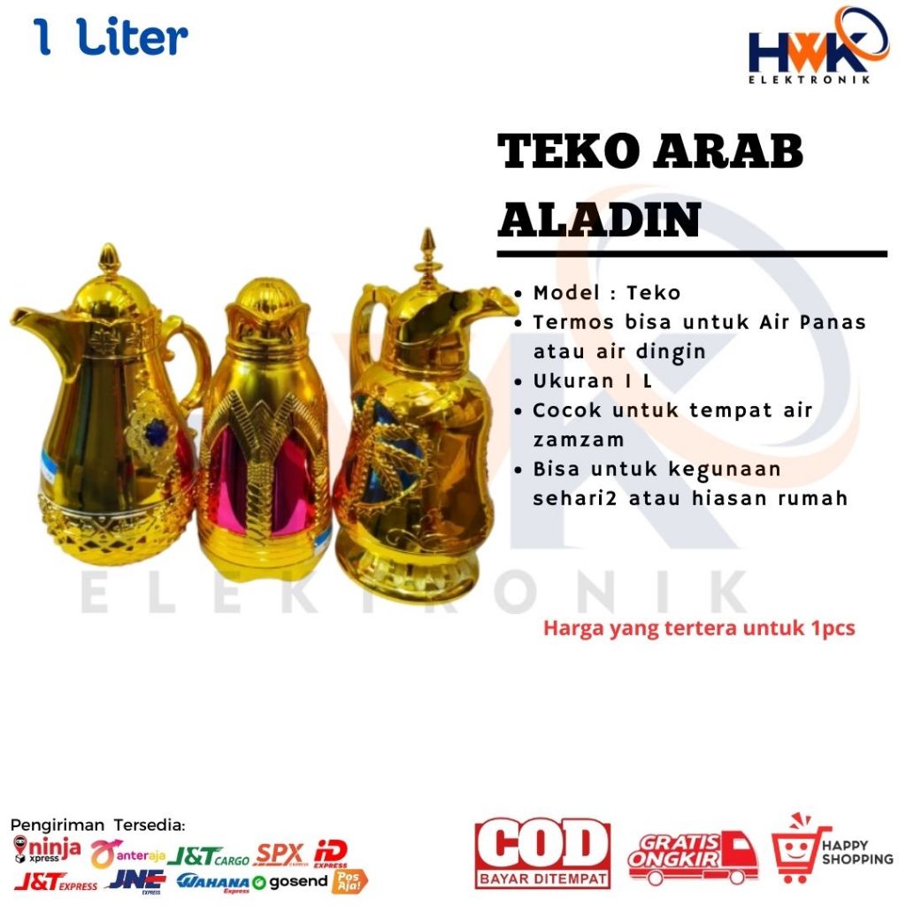Teko Arab 1Liter / Thermos Air Zam-zam / Thermos Hias