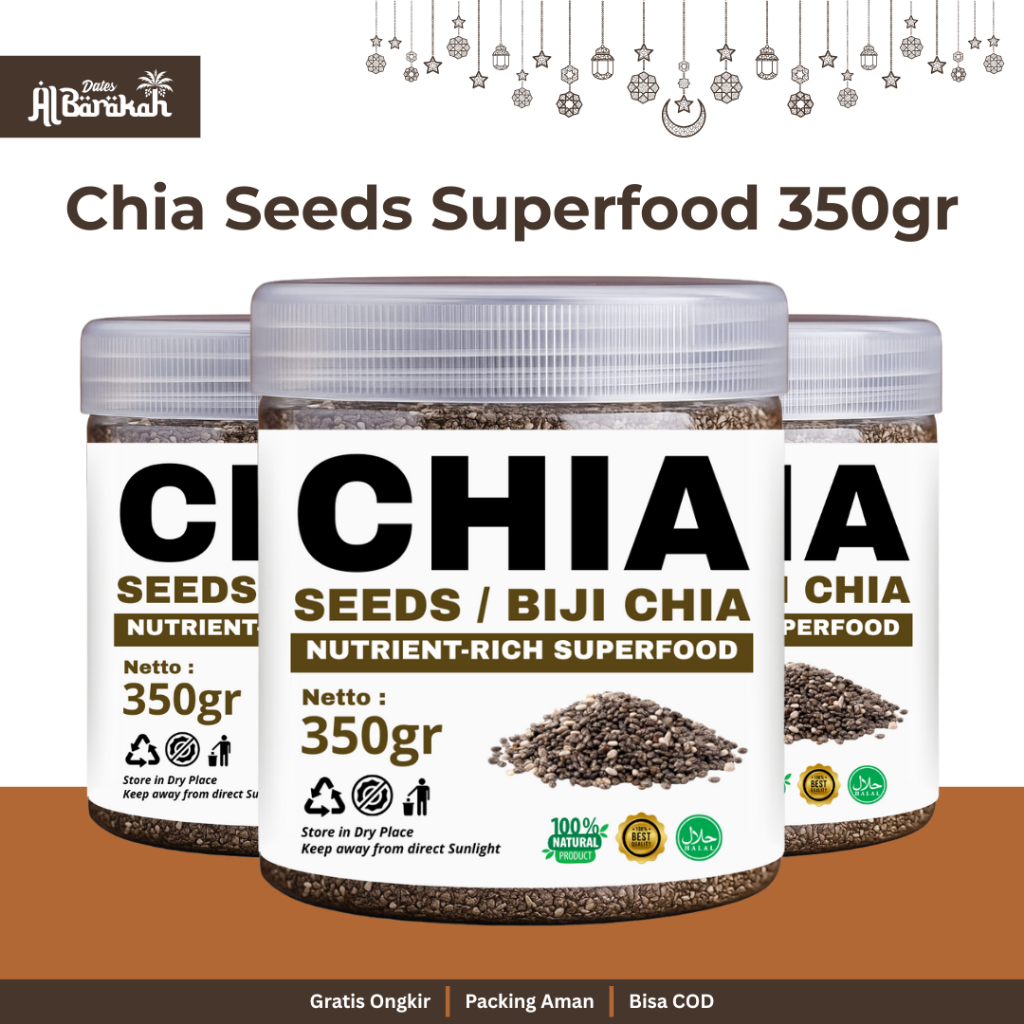 

Chia Seeds Nutrient Rich Superfood Premium Kemasan 350gr Original By Albarakah Dates