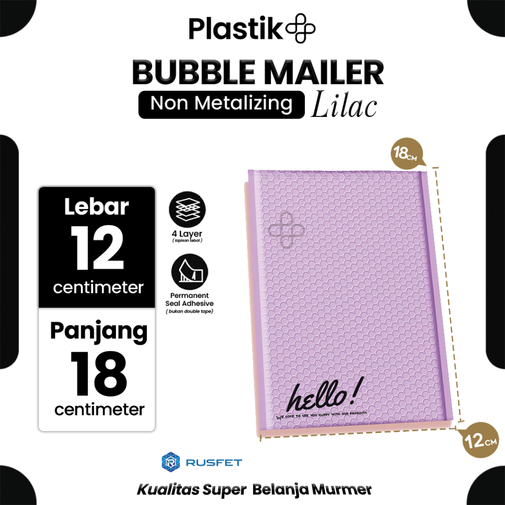 

AMPLOP BUBBLE MURAH | BUBBLE MAILER | LIGHT PURPLE 12X18CM