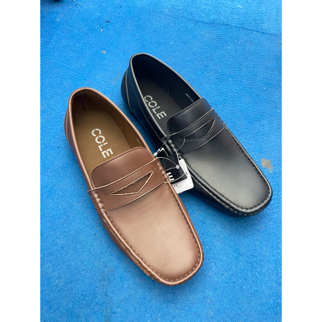 COLE  Sepatu Moccasin  Sepatu Pria Casual Santai Formal Slip On Kulit