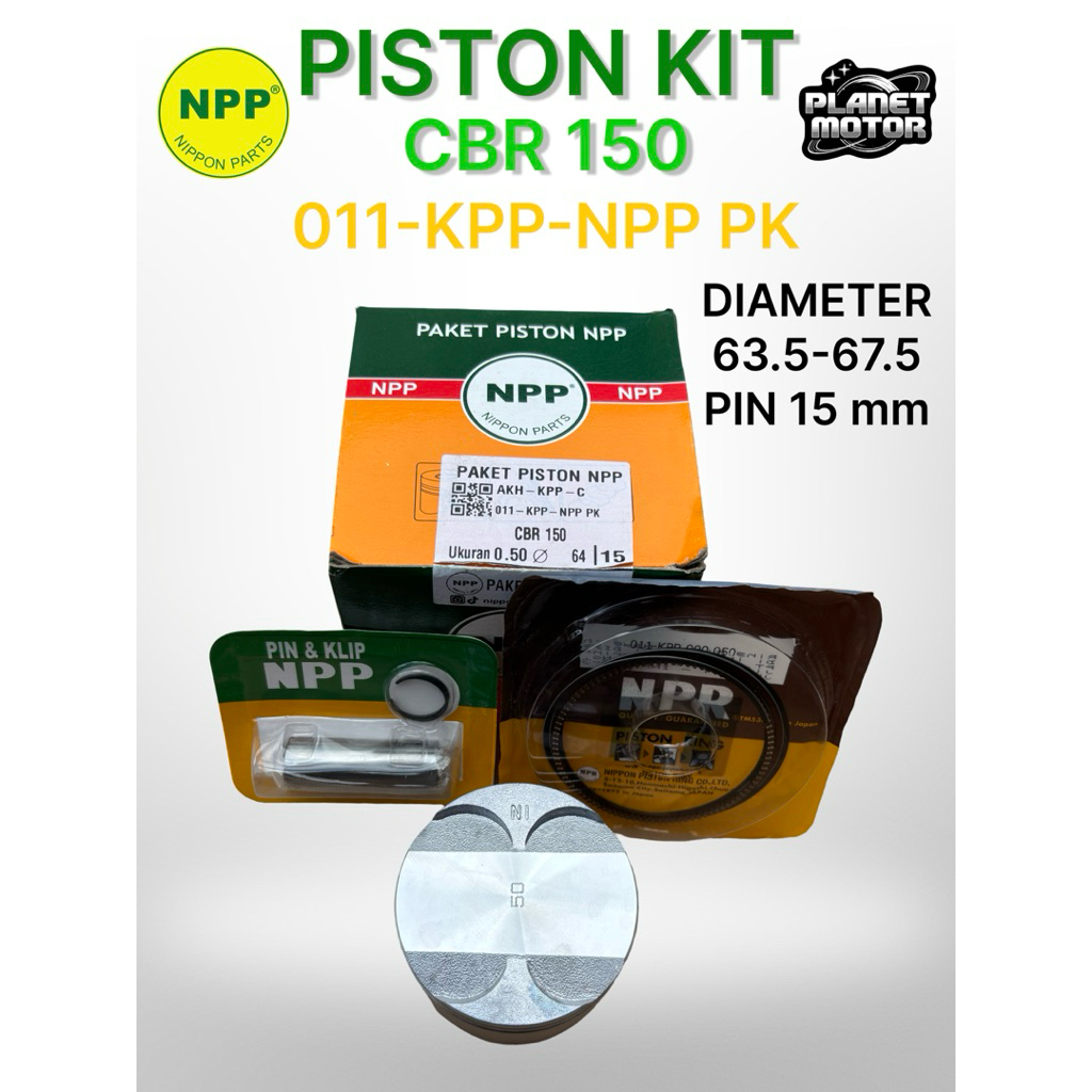 PISTON KIT SEHER KIT RING PISTON CBR 150 OS STD - 400 NPP