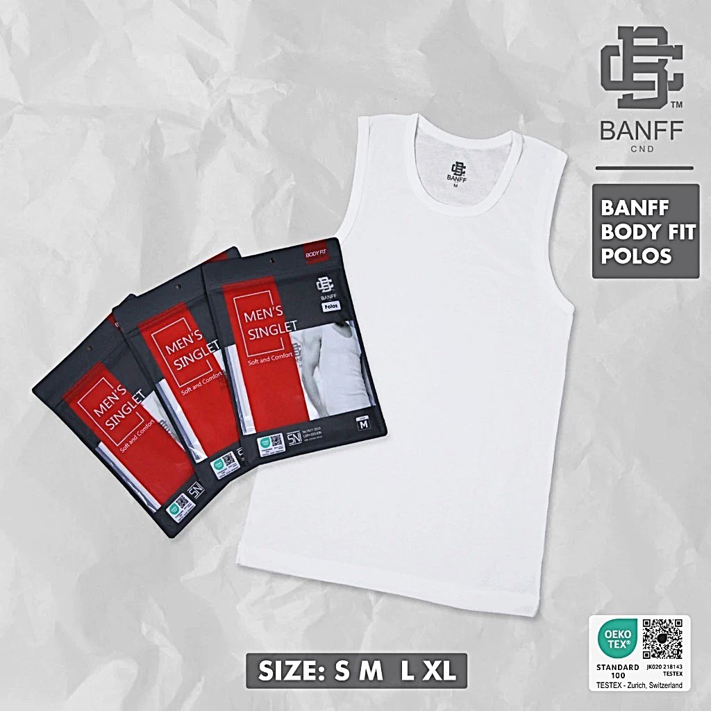 Singlet Pria Banff Original Kaos Dalam Pria Bahan Katun Adem dan Nyaman Tank Top Gym Sport