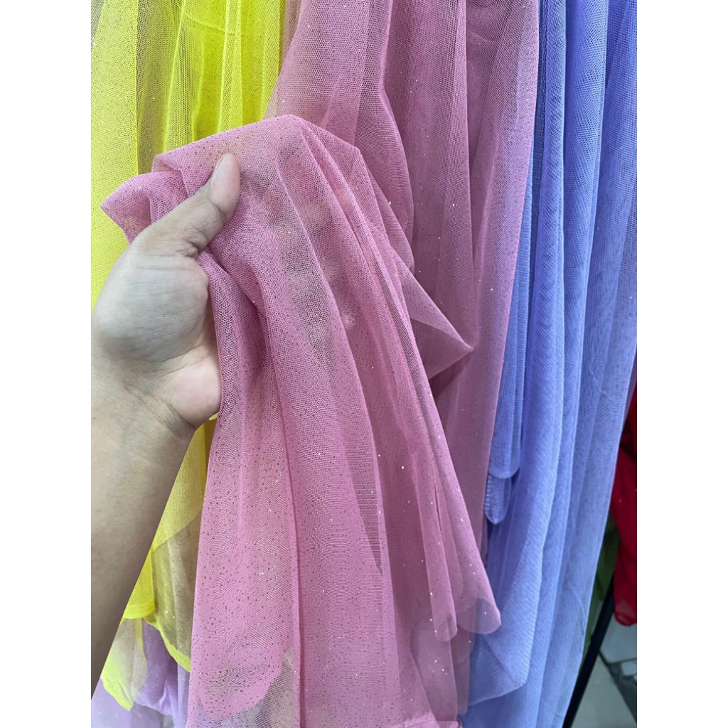 Bahan kain tile polos gliter | Tile gliter premium ( Harga 0,50m ) cod