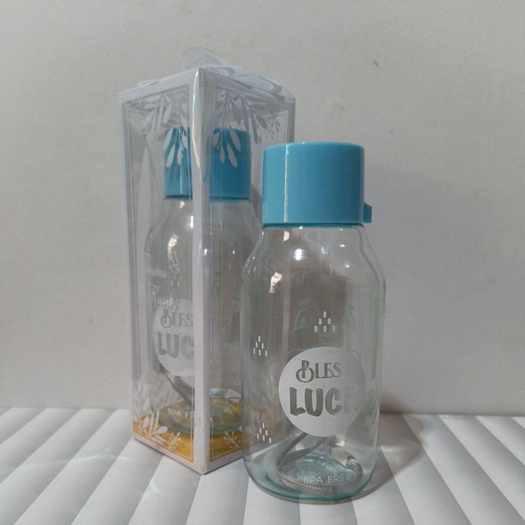 BOTOL PLASTIK BLES LUCK 350ML KEMAS MIKA MOTIF