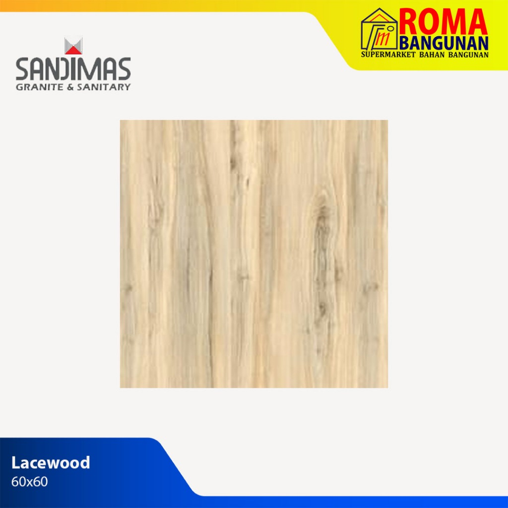 Sandimas Granit / Granite Lantai Motif Kayu Glossy Lace Wood Beige 60X60
