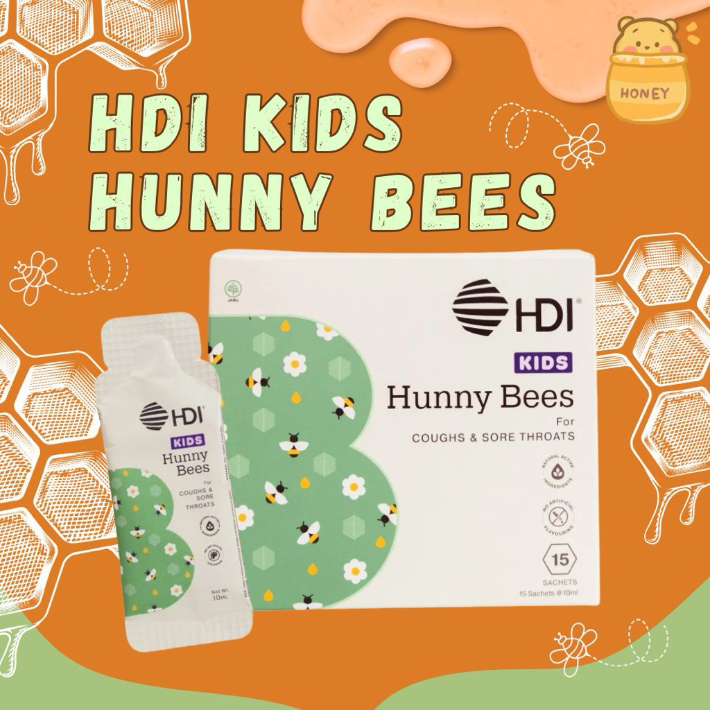 

HDI KIDS Hunny Bees obat batuk anak herbal exp 2026 / kids 3 / honey bee pollens