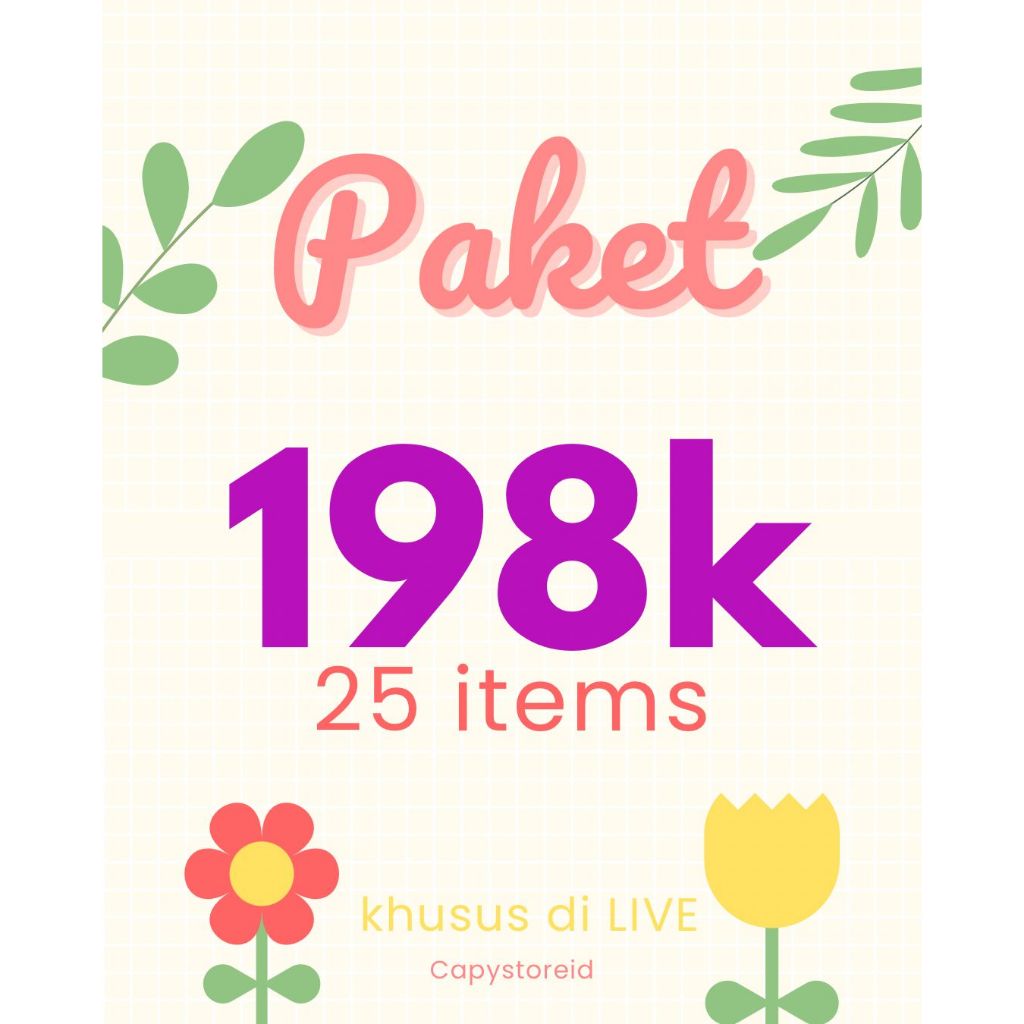 

Paket alat tulis CAPY STORE ID 25 PCS STATIONARY