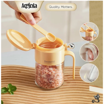 

ANGOLA Tempat Bumbu Dapur Dengan Sendok Takar E43 Wadah Bumbu Dapur Serbaguna / Wadah Gula / Garam / Merica