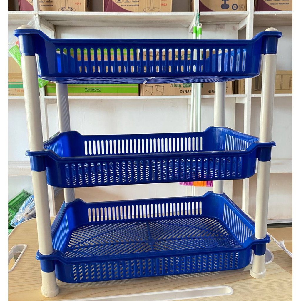 RAK BUMBU  3 SUSUN / RAK SUSUN PLASTIK SERBAGUNA / RAK BAWANG MINIMALIS