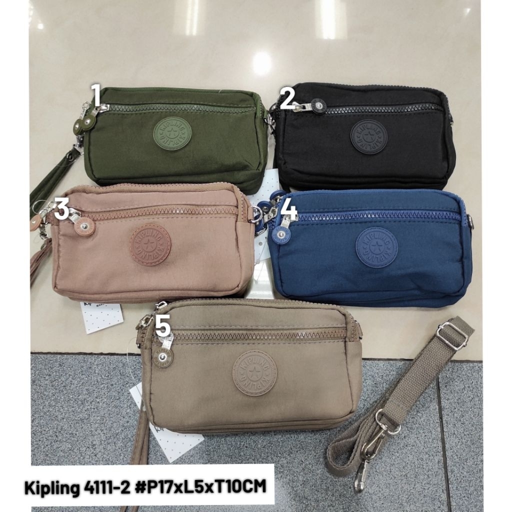 DOMPET HP / DOMPET UANG KIPLING 4 RUANG TALI PENDEK + PANJANG 4111-2 POLOS