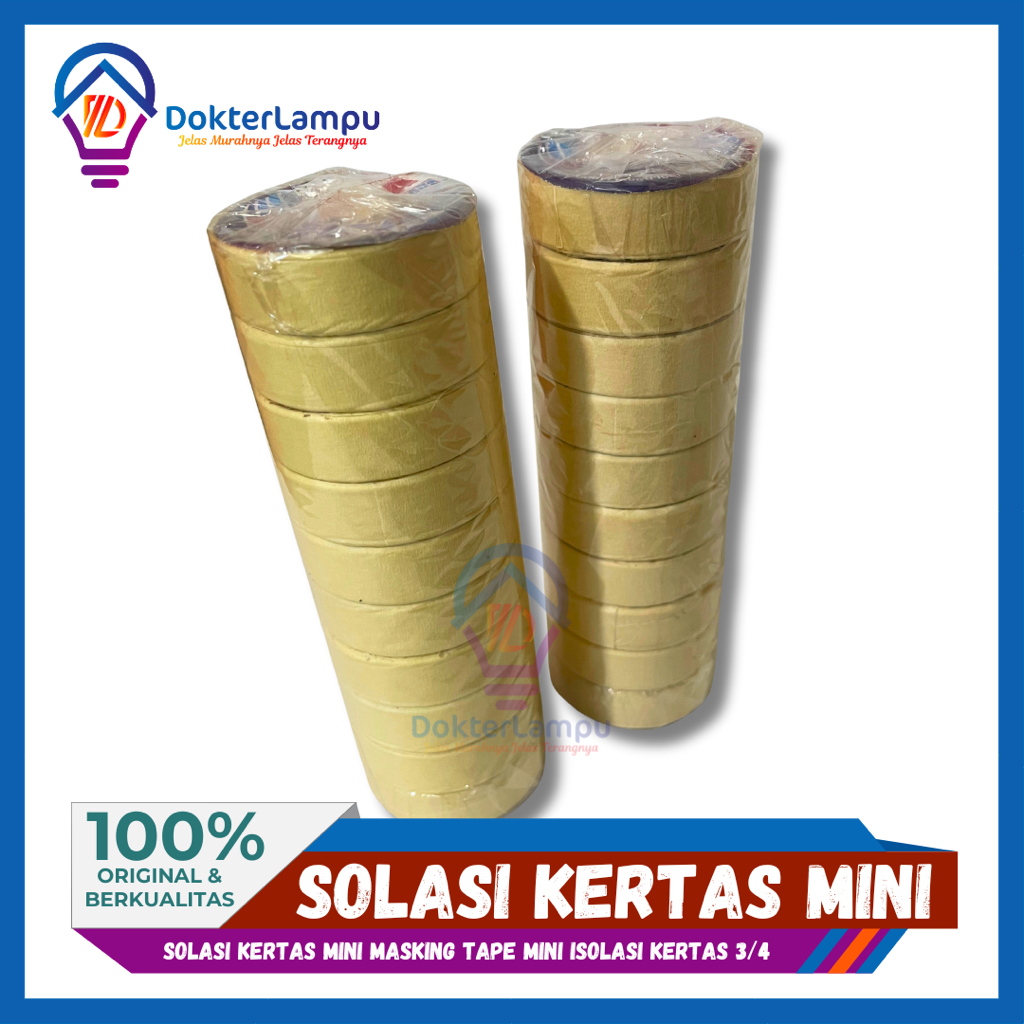 

solasi kertas mini masking tape mini isolasi kertas 3/4 inch harga per 10 pcs/per slop